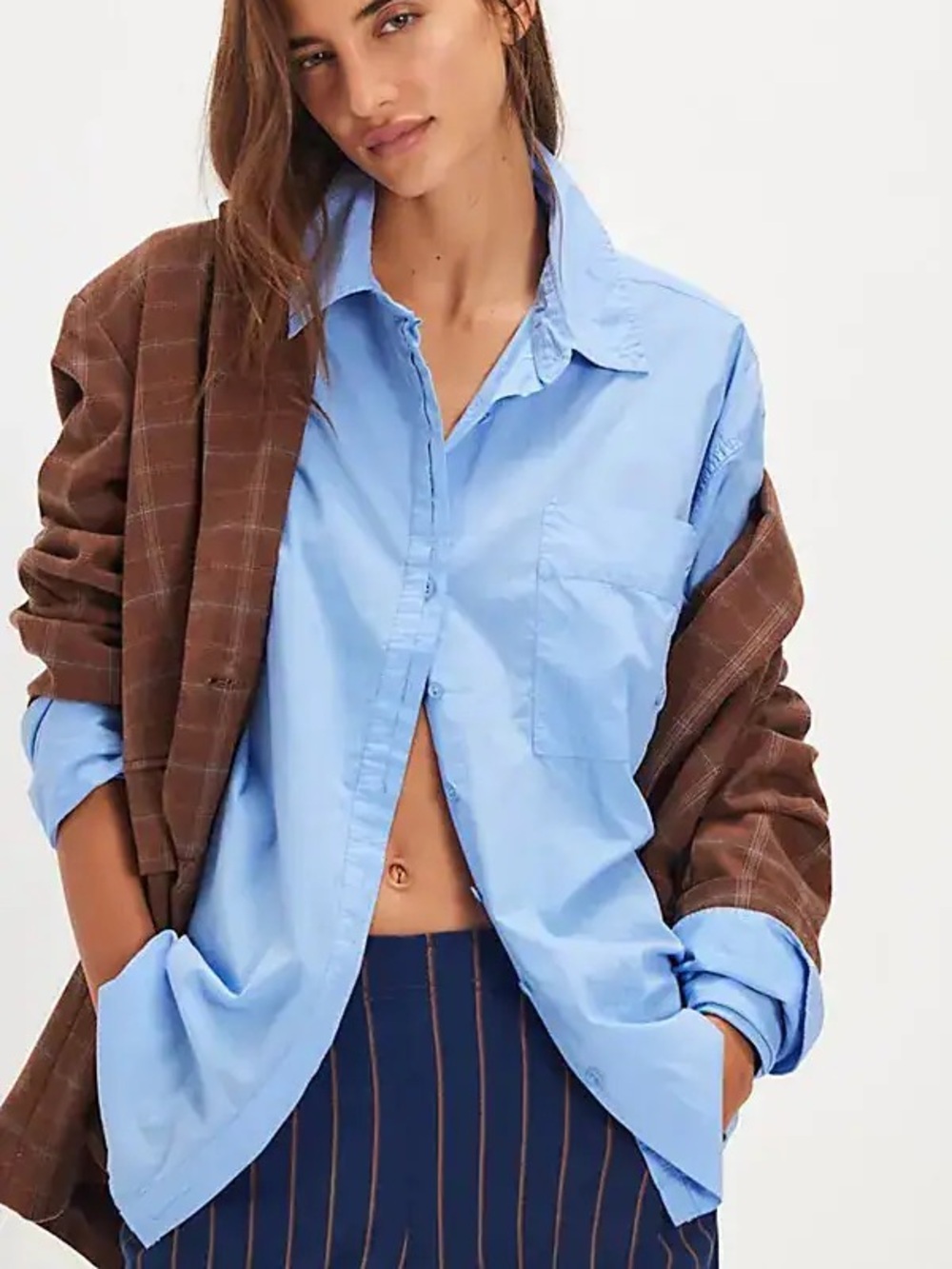 NWOT Free People We The Free Hallie French Cuff Shirt Size Medium